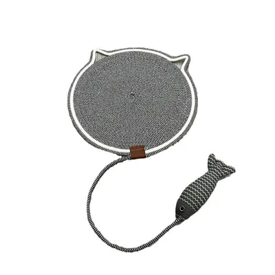 UAMLY Rascador para gatos de cuerda de algodón con forma de pez de peluche