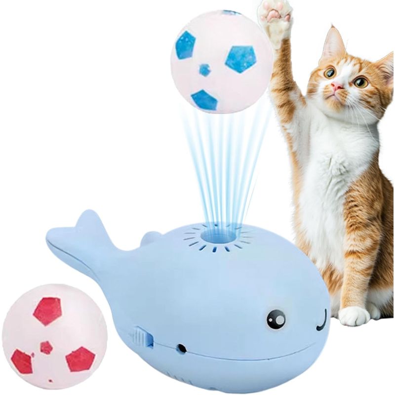 Balle de football flottante électrique en forme de baleine pour chat