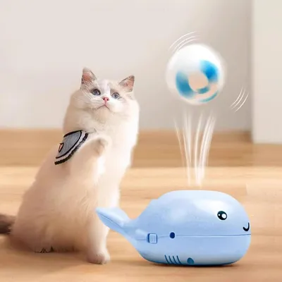 Balle de football flottante électrique en forme de baleine pour chat