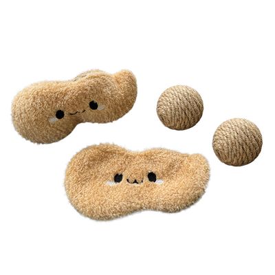 Jouet pour chat en forme de cacahuète, avec des boules de sisal