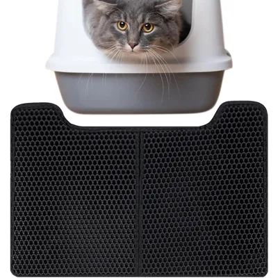 Tapis de litière pour chat filtrant à double couche