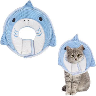 Collier conique pour chat, requin bleu