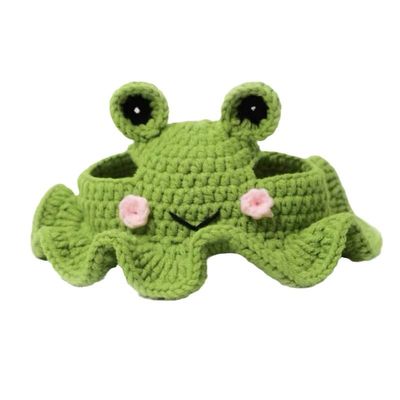 Bonnet tricoté en forme de grenouille pour animaux