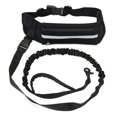 Laisse pour chien mains libres avec pochette zippée et sac banane