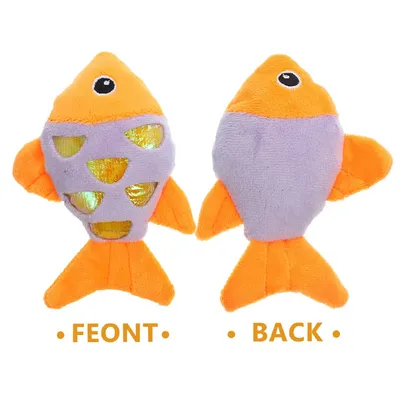 UAMLY Jouet en peluche en forme de poisson à l'herbe à chat