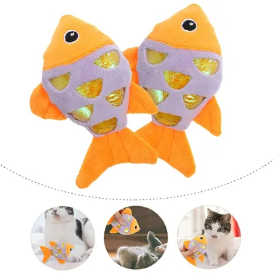 UAMLY Jouet en peluche en forme de poisson à l'herbe à chat