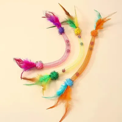 Jouets interactifs pour chats avec plumes