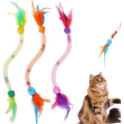 Jouets interactifs pour chats avec plumes