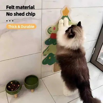 Tapis griffoir mural pour chat en forme d'arbre de Noël