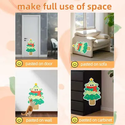 Tapis griffoir mural pour chat en forme d'arbre de Noël