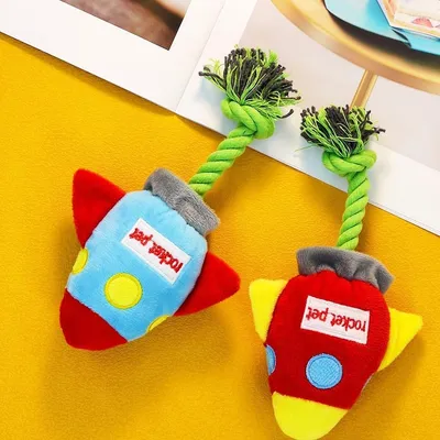 Jouet à mâcher pour chien avec fusée couinante