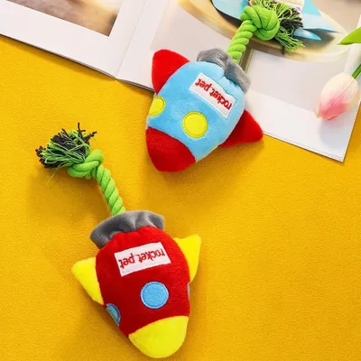 Jouet à mâcher pour chien avec fusée couinante