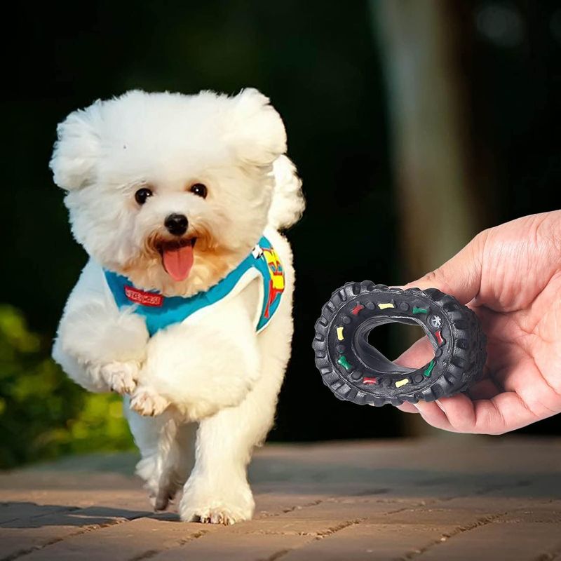 Jouet à mâcher en forme de pneu pour chien