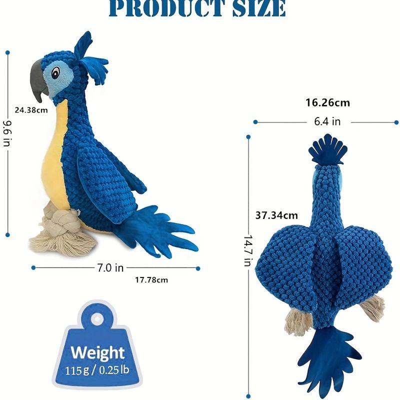 Jouets sonores en peluche pour animaux, perroquet