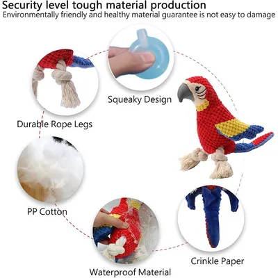 UAMLY Juguetes de peluche con sonido para mascotas, loros
