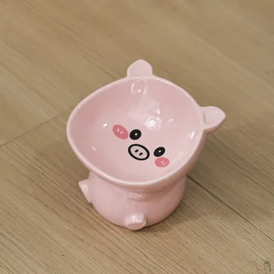 Gamelle pour chat en céramique (cochon rose)