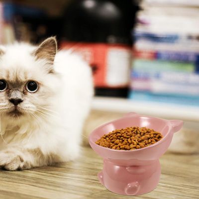 UAMLY Cuenco de cerámica para gatos (cerdito rosa)