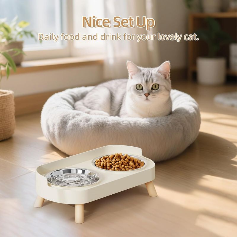 Ensemble de bols surélevés pour nourriture et eau pour chat