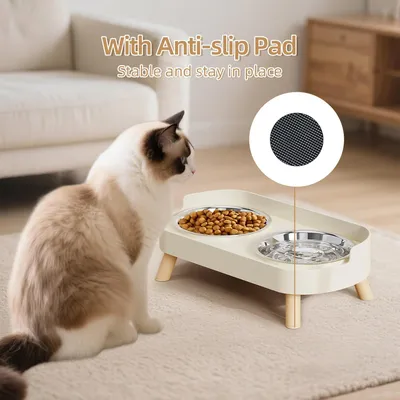 UAMLY Juego de comederos y bebederos elevados para gatos