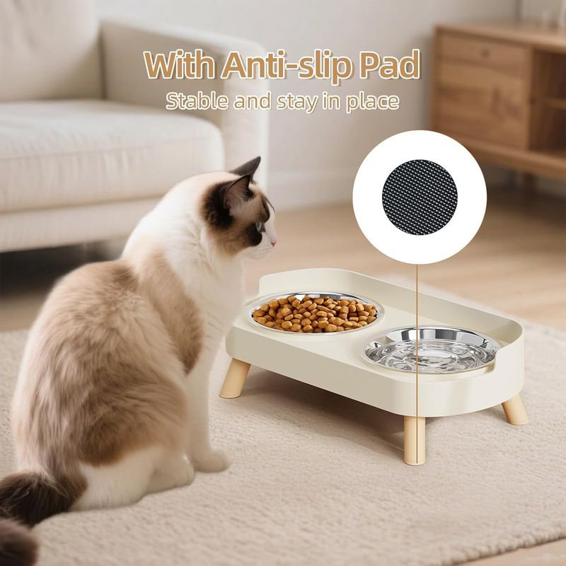 Ensemble de bols surélevés pour nourriture et eau pour chat
