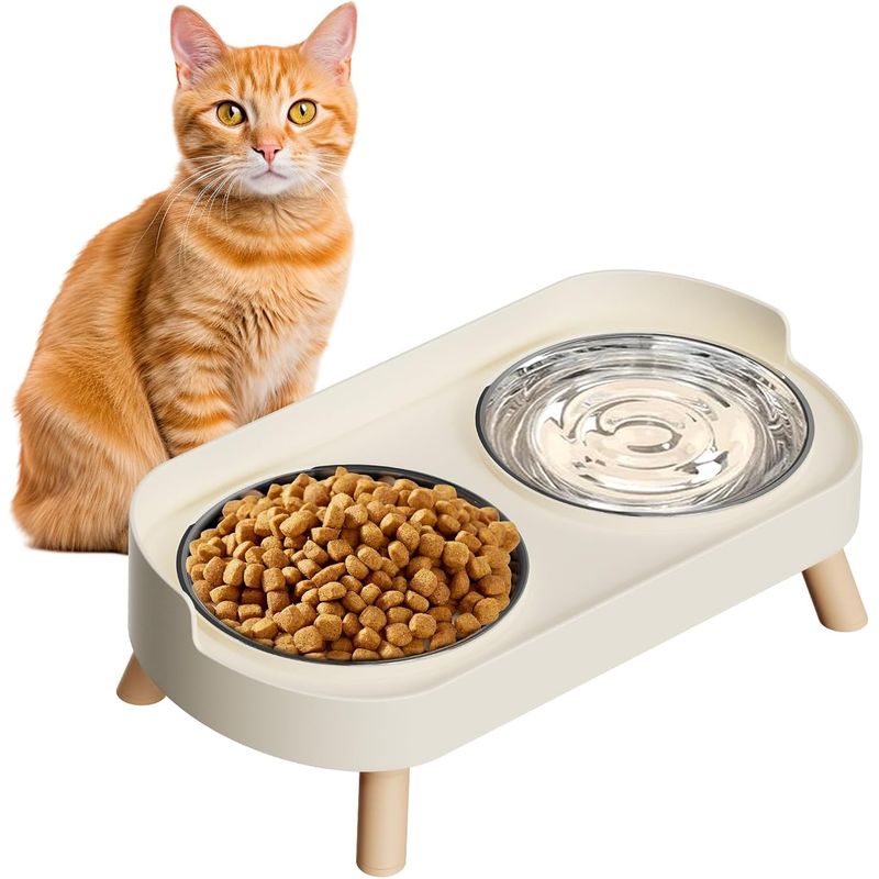 Ensemble de bols surélevés pour nourriture et eau pour chat