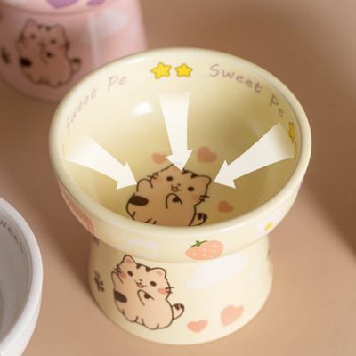 UAMLY Comedero de cerámica elevado para gatos con patas altas