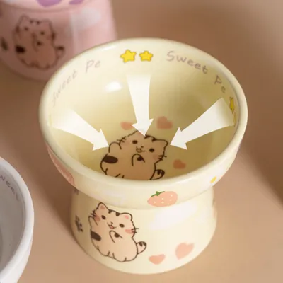 Gamelle Pieds hauts surélevée en céramique pour chat