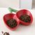 Gamelle double en céramique pour chat, motif fraise