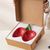 Gamelle double en céramique pour chat, motif fraise