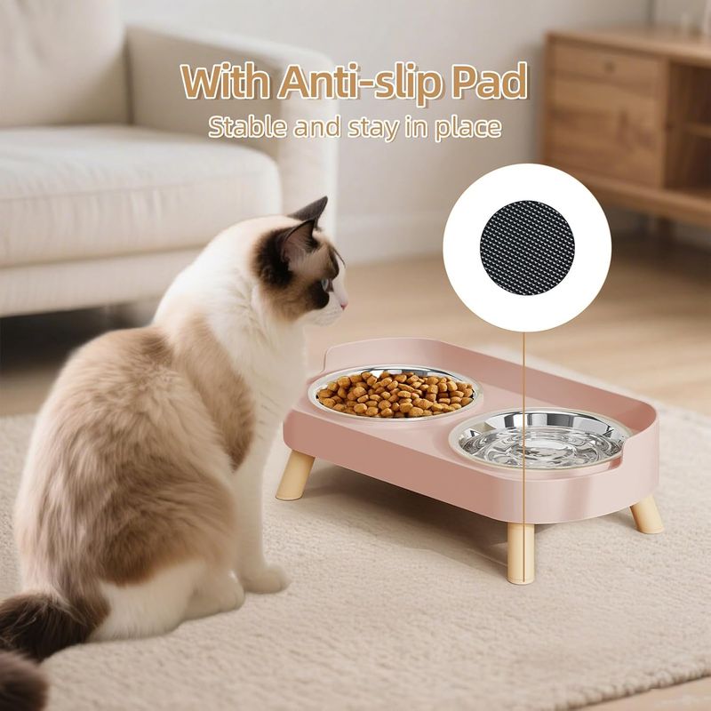 Ensemble de bols surélevés pour nourriture et eau pour chat