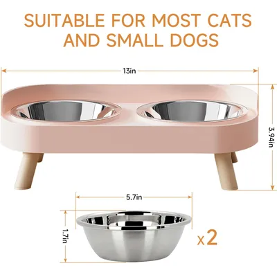 Ensemble de bols surélevés pour nourriture et eau pour chat