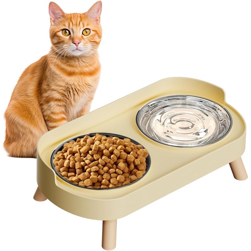 Ensemble de bols surélevés pour nourriture et eau pour chat