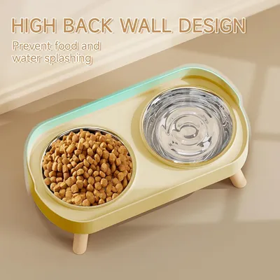 UAMLY Juego de comederos y bebederos elevados para gatos