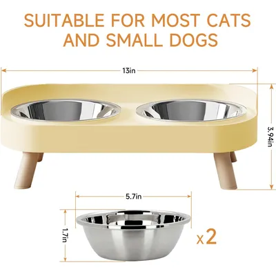 UAMLY Juego de comederos y bebederos elevados para gatos