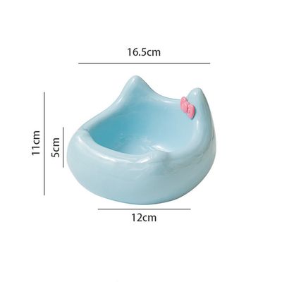 Gamelle en céramique pour chat - Motif tête de chat avec nœud