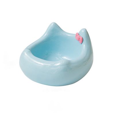 Gamelle en céramique pour chat - Motif tête de chat avec nœud