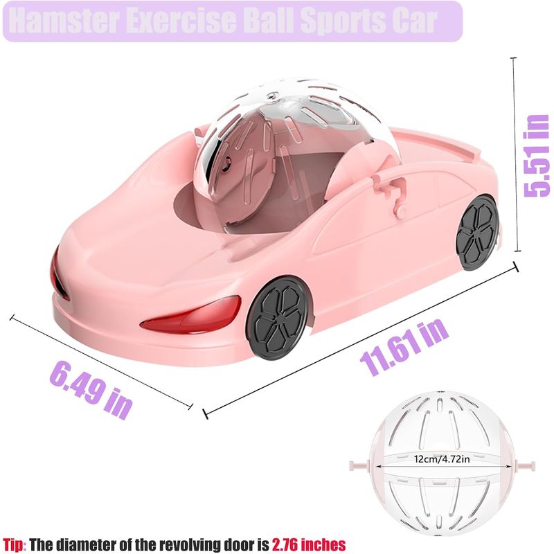 Voiture de sport avec ballon d'exercice pour hamster