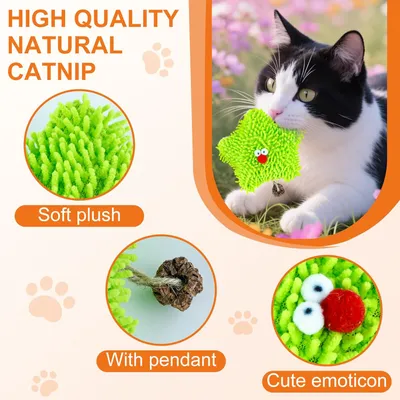 UAMLY Jouet pour chat à l'herbe à chat - Étoile de mer verte