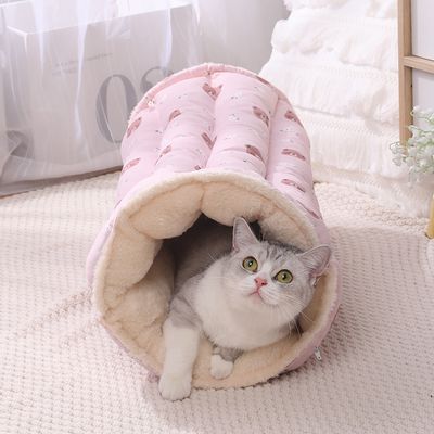 Tapis de couchage chaud pour chat, tunnel pour chat