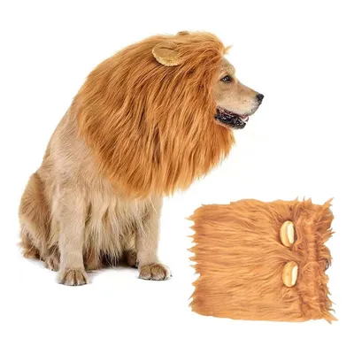 Halloween: Löwenkostüm mit Mähne und Ohren für Hunde Halloween: Löwenkostüm mit Mähne und Ohren für Hunde