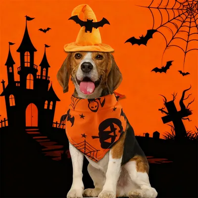 IntiMeg  Halloween-Kostüm mit Fledermaus-Hut für Hunde
