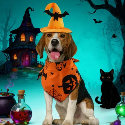 IntiMeg  Halloween-Kostüm mit Fledermaus-Hut für Hunde