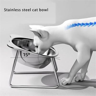 KPYTE Gamelle surélevée en acier inoxydable pour chat et chien