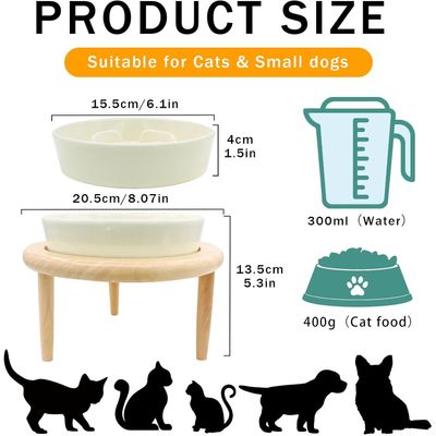 KPYTE Gamelle Slow Food pour chien avec support en bois