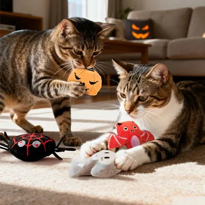 ZooVenture Set 8 Peluches Halloween - Citrouille, Araignée, Chauve-souris