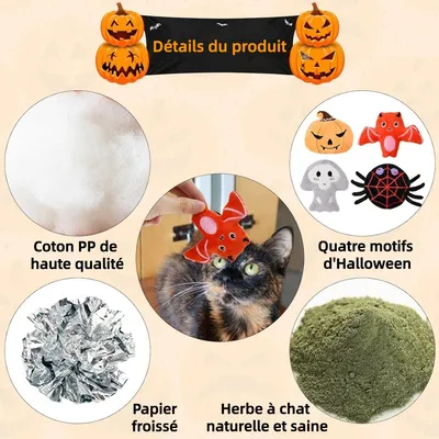 ZooVenture Set 8 Peluches Halloween - Citrouille, Araignée, Chauve-souris