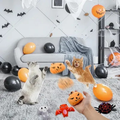 ZooVenture Set 8 Peluches Halloween - Citrouille, Araignée, Chauve-souris