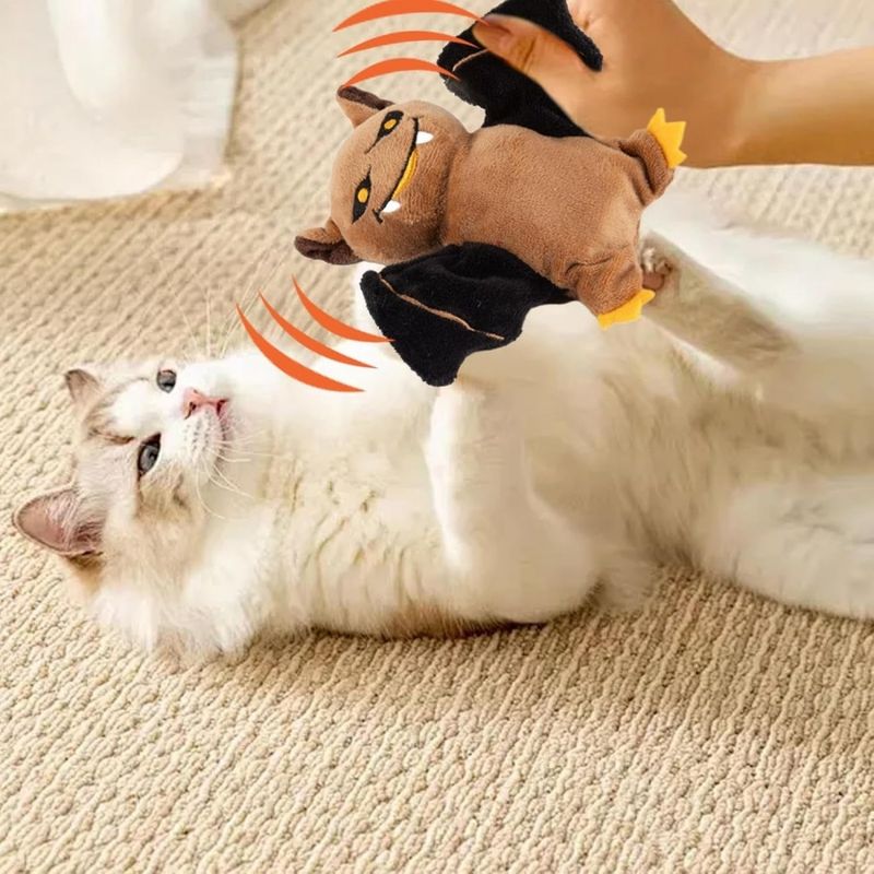ZooVenture Jouet Interactif Automatique pour Chat - Forme Chauve-souris