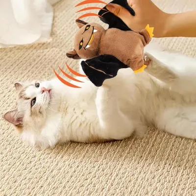 ZooVenture Jouet Interactif Automatique pour Chat - Forme Chauve-souris