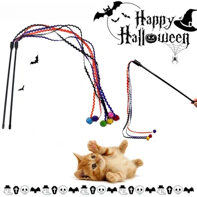 IntiMeg Canne d'Halloween à pêche Teaser pour chat,2PCS